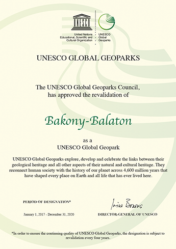 Bakony-Balaton UGG revalidation certificate 2017-2020 web